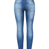 Women's Jeans Blue Hight Waist Streetwear Ripped Casual Fashion Denim Pencil Pants