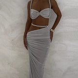 Short Camisole and Ankle-Length Skirt Suit