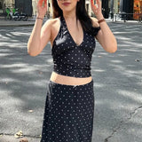 Lace-Up Sleeveless Top Bow Mini Skirt Outfits