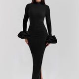 Bubble Long Sleeved Maxi Dress