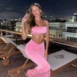 Crop Tank Top High Waist Pants  2 Pieces Outfits