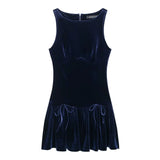 Bow Crew Neck Sleeveless Mini Dress