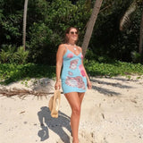 Spaghetti Strap Floral Print Mini Dress
