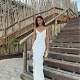 Halter Neck Flower Patchwork Lace-up Maxi Dress