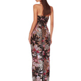 Sequin Floral Strapless Maxi Dress