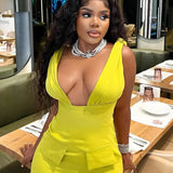 V-Neck Bodycon Mini Dress