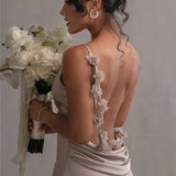 Floral Draped Open Back Spaghetti Strap Maxi Dress