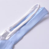 Light Blue Spliced Ruffles Hem Midi Dress