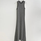 Striped Ribbed Midi Dress