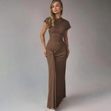 Short Sleeve Maxi Dress Curvy Silhouette & Flattering Tie-Up