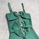 Strappy Hook Cut Out Bodycon Midi Dress