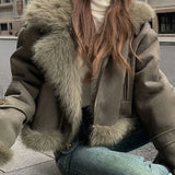 Faux Suede Leather Jacket