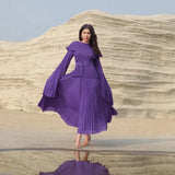 Flare Sleeves Top Elastic Waist Long Skirt Suit