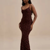 Spaghetti Strap Backless Maxi Dress