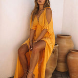 Summer Elegant Solid Color Beach Wear Maxi Dresses