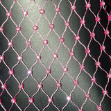 Bling Rhinestones Fishnet Mini Dress Women Sexy Long Sleeve Crystal Dress