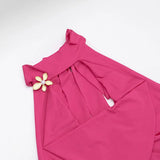 Halter Crop Top and  Long Skirt Two Piece Set