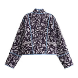 Floral Cotton Coat Loose Print Warm Jacket
