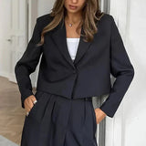 Autumn Winter  Solid Office Pants Set