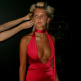 Satin Open Back Dress