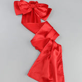 Black Tube Mini Dress With Large Red Bow Detachable Sleeves