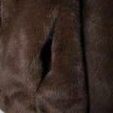 Faux Fur Lapel Side Pockets Coat