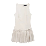 Bow Crew Neck Sleeveless Mini Dress