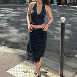 Lace-Up Sleeveless Top Bow Mini Skirt Outfits