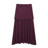 Button Knit Top Side Zipper Skirt Suit