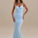 Spaghetti Strap Backless Maxi Dress