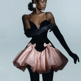 Candy Bow Decoration Bubble A-Line Mini Dress