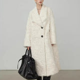 Large Lapel Shaggy Faux Fur Long Jacket