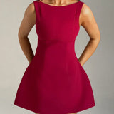 Sleeveless High Waist Backless Mini Dresses