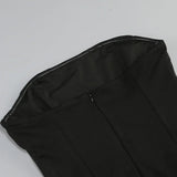 Black Tube Mini Dress With Large Red Bow Detachable Sleeves