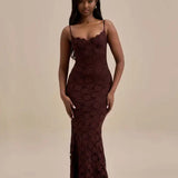 Spaghetti Strap Backless Maxi Dress