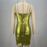 Sleeveless Mesh Sequins Butterfly Mini Dress