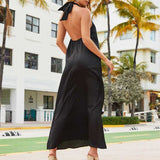 Off Shoulder Hollow Out Backless Maxi Dress