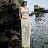 Chiffon Skirt Suit Spaghetti Strap Top and Long Skirt