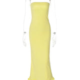 Frill Trim Tube Midi Dress