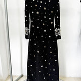 Long Sleeve Luxurious Beaded Maxi Dress