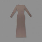 O-neck Long Sleeve Robe fashion Maxi Dress