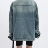 Graceful Turtleneck Denim Jacket Jacket