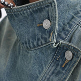 Graceful Turtleneck Denim Jacket Jacket