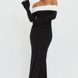 Aeris Off-shoulder Maxi Knit Dress