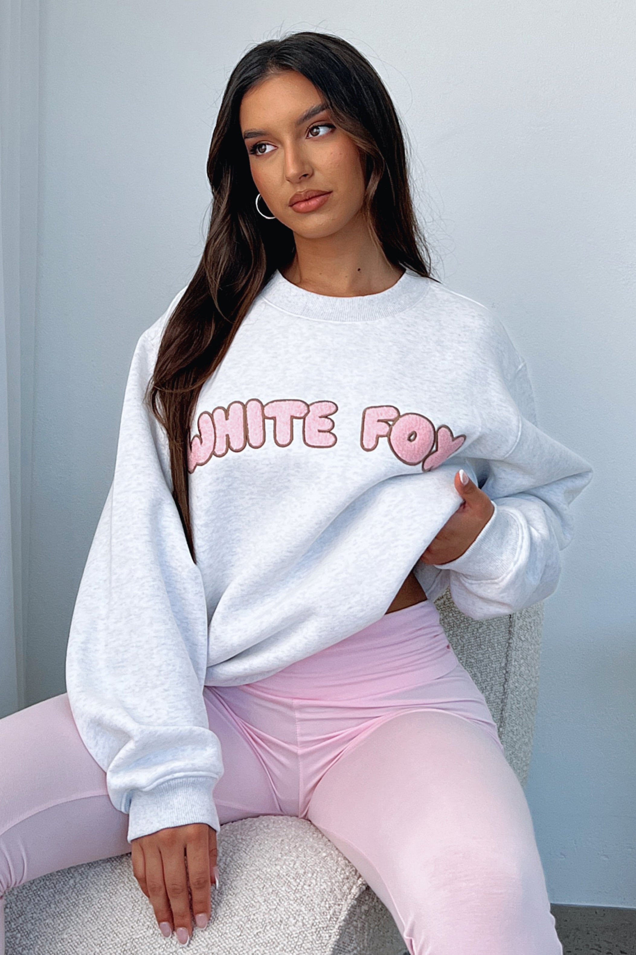 Sweet Treat Oversized Sweater Grey Marle