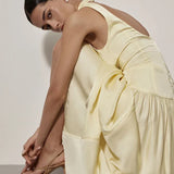 Patchwork Open Back Sleeveless Round Neck Maxi Dress