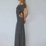Black Polka Dot Off-shoulder Maxi Dress