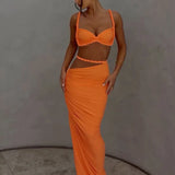 Short Camisole and Ankle-Length Skirt Suit