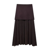 Button Knit Top Side Zipper Skirt Suit