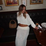 Knit Long Sleeve Top and Maxi Skirt Suit